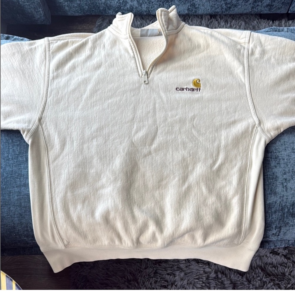 Carhartt Off-White Fleece-Lined Pullover
